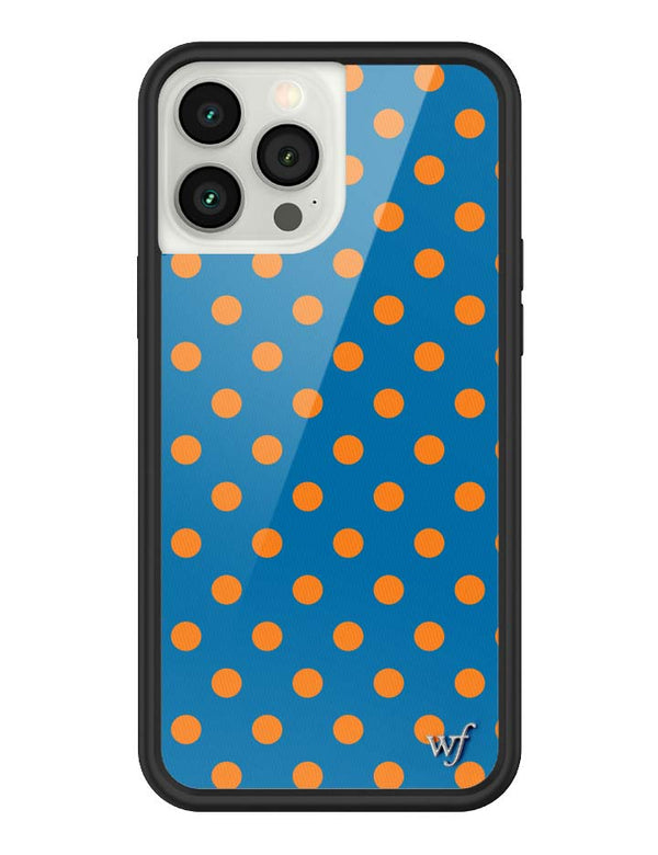 Wildflower iPhone case 13 Pro Max Polka Dot | Blue and Orange Cute