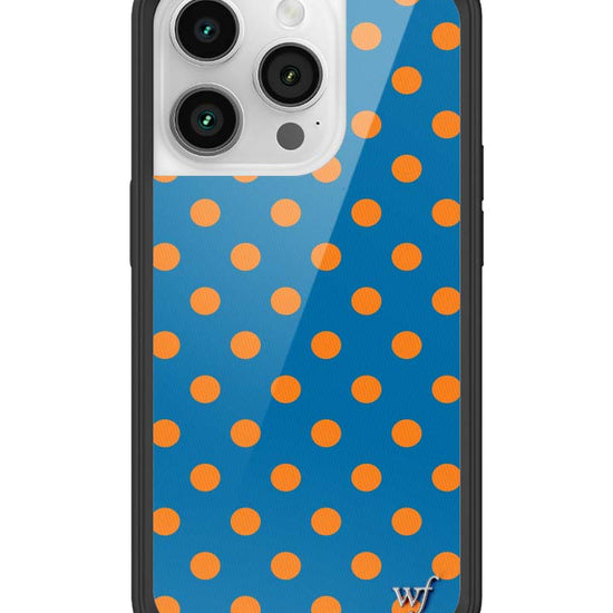 Wildflower iPhone case 14 Pro Polka Dot | Blue and Orange Cute