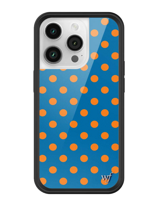 Wildflower iPhone case 14 Pro Polka Dot | Blue and Orange Cute
