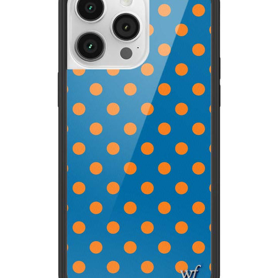 Wildflower iPhone case 14 Pro Max Polka Dot | Blue and Orange Cute