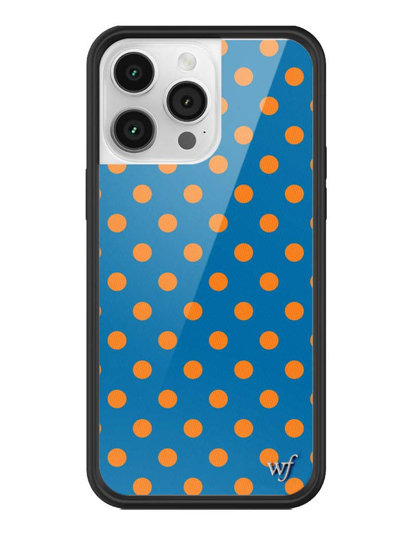 Wildflower iPhone case 14 Pro Max Polka Dot | Blue and Orange Cute