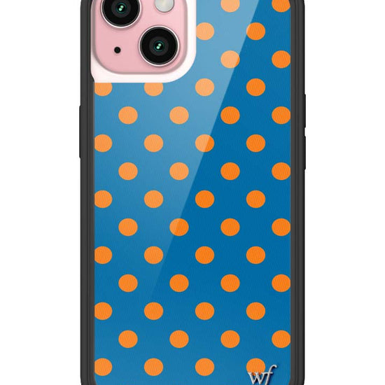 Wildflower iPhone case 15 Polka Dot | Blue and Orange Cute