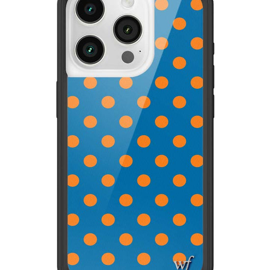 Wildflower iPhone case 15 Pro Polka Dot | Blue and Orange Cute