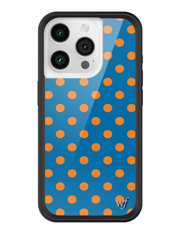 Wildflower iPhone case 15 Pro Polka Dot | Blue and Orange Cute