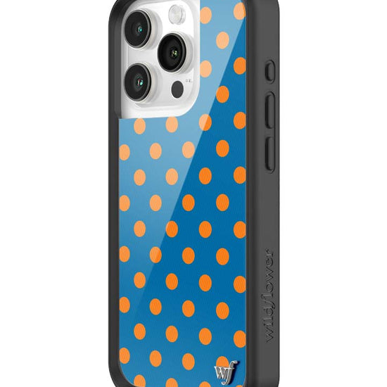 Wildflower iPhone case 15 Pro Polka Dot | Blue and Orange Cute