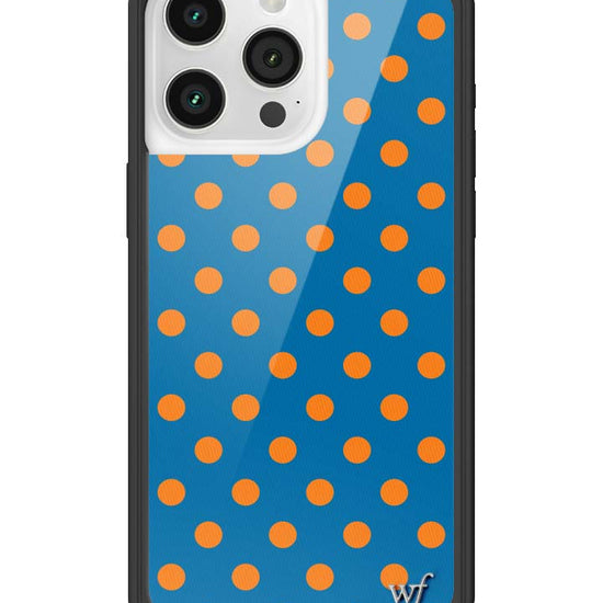 Wildflower iPhone case 15 Pro Max Polka Dot | Blue and Orange Cute