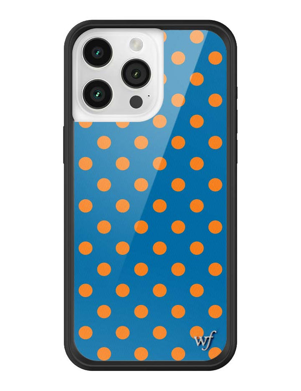 Wildflower iPhone case 15 Pro Max Polka Dot | Blue and Orange Cute