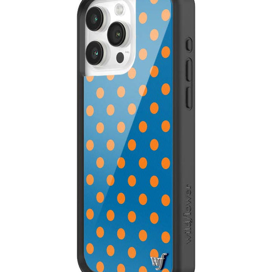 Wildflower iPhone case 15 Pro Max Polka Dot | Blue and Orange Cute