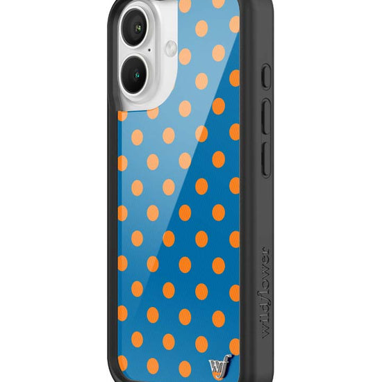 Wildflower iPhone case 16 Polka Dot | Blue and Orange Cute
