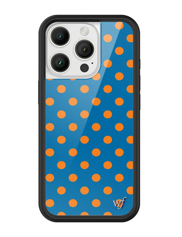 Wildflower iPhone case 16 Pro Polka Dot | Blue and Orange Cute