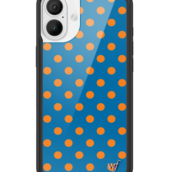 Wildflower iPhone case 16 Plus Polka Dot | Blue and Orange Cute