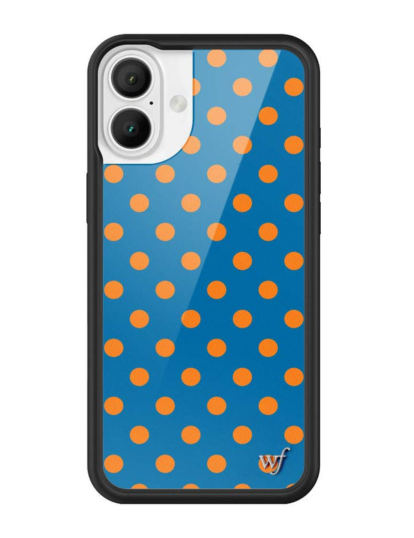 Wildflower iPhone case 16 Plus Polka Dot | Blue and Orange Cute