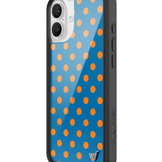 Wildflower iPhone case 16 Plus Polka Dot | Blue and Orange Cute