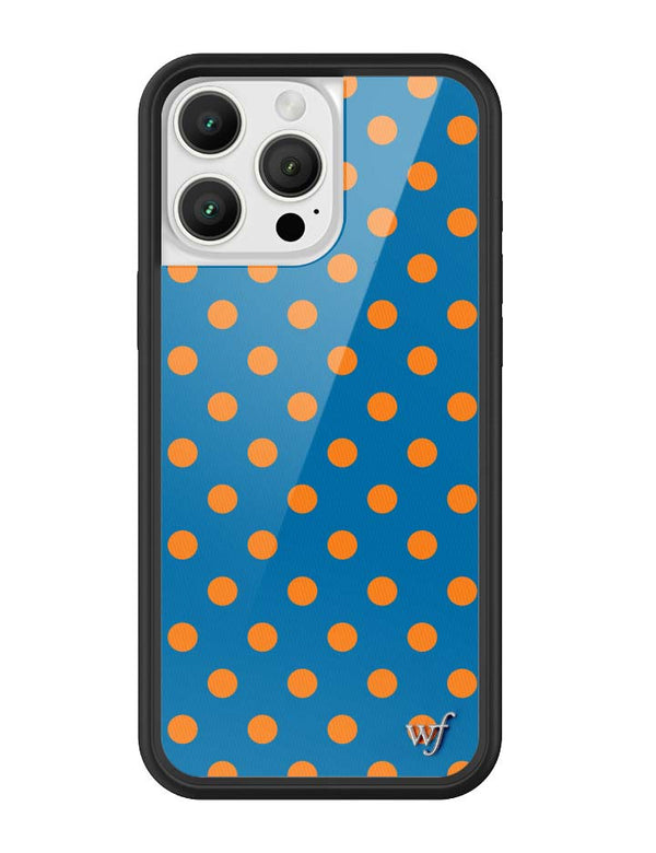 Wildflower iPhone case 16 Pro Max Polka Dot | Blue and Orange Cute