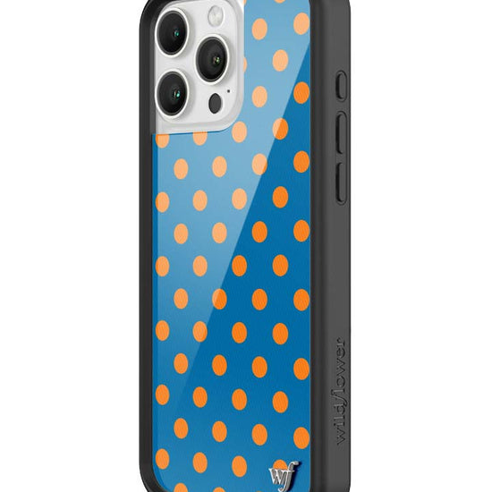 Wildflower iPhone case 16 Pro Max Polka Dot | Blue and Orange Cute