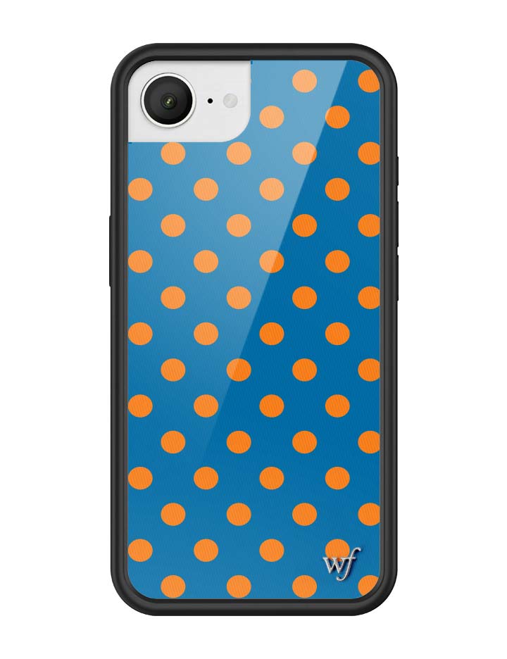 Wildflower Polka Dot iPhone case | Blue and Orange iPhone 16e Wildflower Polka Dot iPhone case | Blue and Orange iPhone 16e
