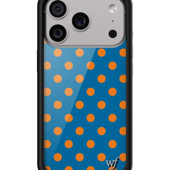 Wildflower iPhone case 17 Pro Polka Dot | Blue and Orange Cute