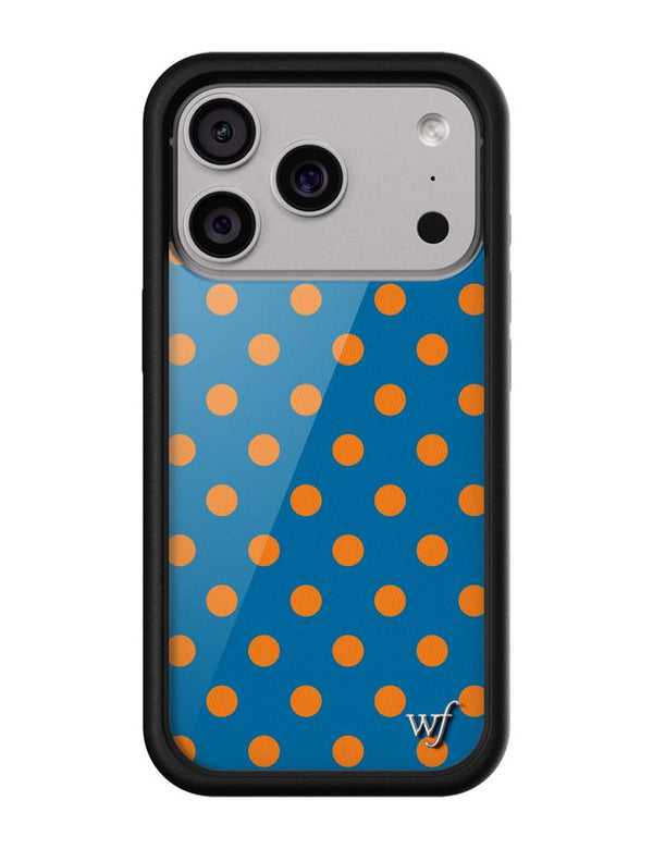 Wildflower iPhone case 17 Pro Polka Dot | Blue and Orange Cute