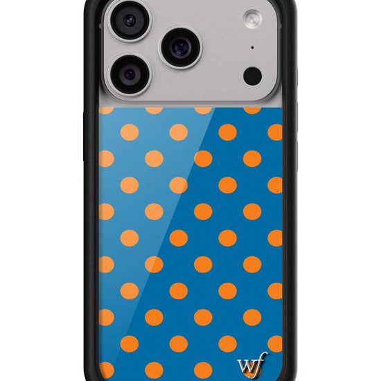 Wildflower iPhone case 17 Pro Polka Dot | Blue and Orange Cute
