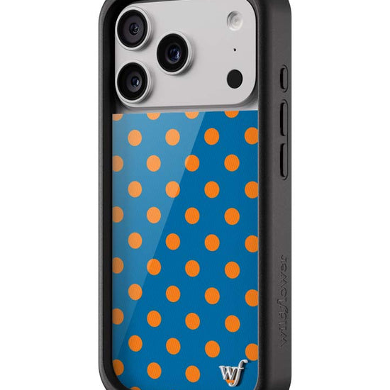 Wildflower iPhone case 17 Pro Polka Dot | Blue and Orange Cute