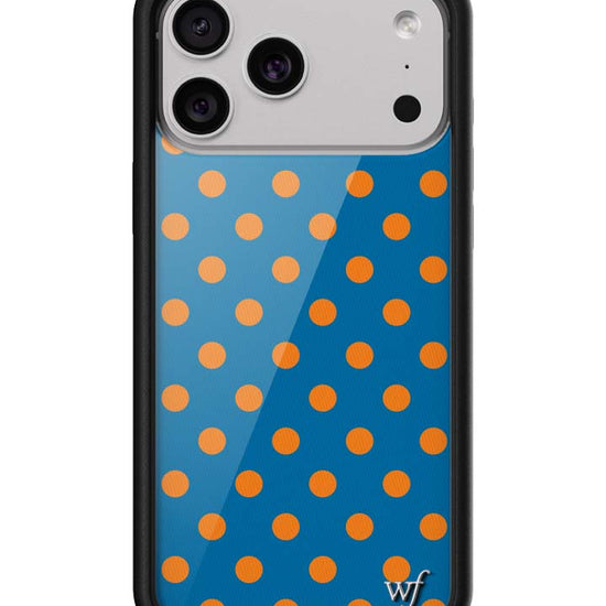 Wildflower iPhone case 17 Pro Max Polka Dot | Blue and Orange Cute