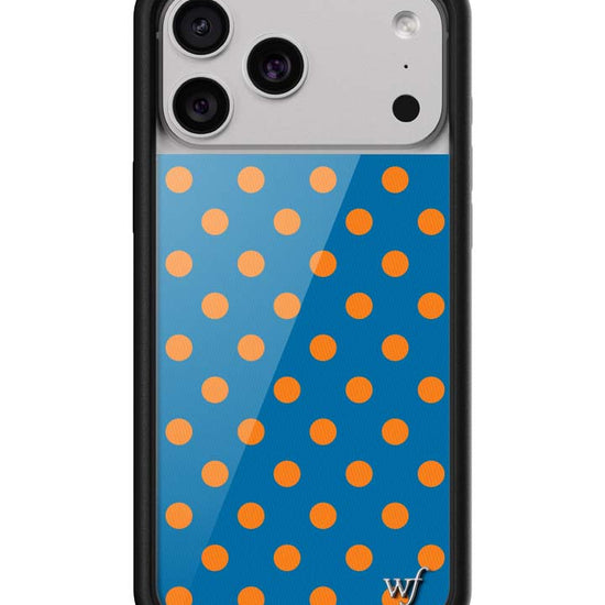 Wildflower iPhone case 17 Pro Max Polka Dot | Blue and Orange Cute