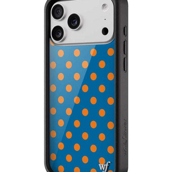 Wildflower iPhone case 17 Pro Max Polka Dot | Blue and Orange Cute