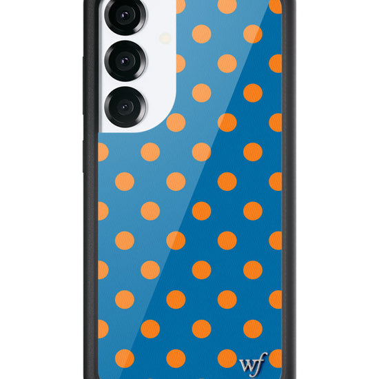 Wildflower Galaxy S25 case Polka Dot Blue and Orange Cute