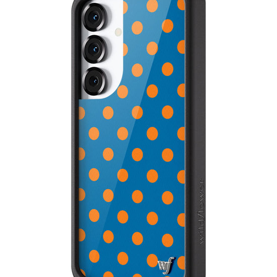 Wildflower Galaxy S25 case Polka Dot Blue and Orange Cute