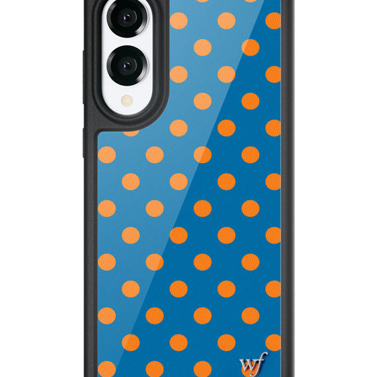 Wildflower Galaxy S25 case Edge Polka Dot Blue and Orange Cute