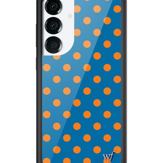Wildflower Galaxy S25 case Plus Polka Dot Blue and Orange Cute