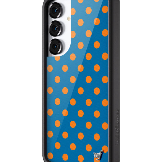 Wildflower Galaxy S25 case Plus Polka Dot Blue and Orange Cute