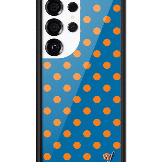 Wildflower Galaxy S25 case Ultra Polka Dot Blue and Orange Cute