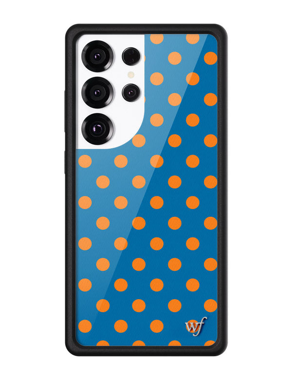 Wildflower Galaxy S25 case Ultra Polka Dot Blue and Orange Cute
