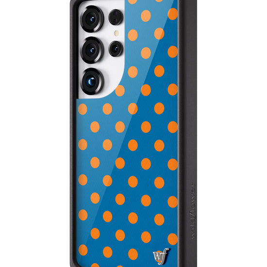 Wildflower Galaxy S25 case Ultra Polka Dot Blue and Orange Cute