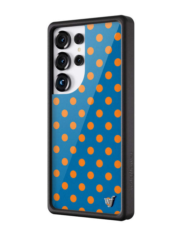 Wildflower Galaxy S25 case Ultra Polka Dot Blue and Orange Cute