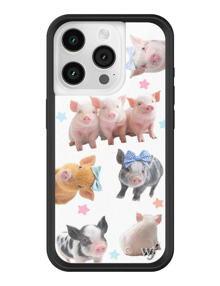 Wildflower iPhone case 15 Pro Little Piggies Animal Pink Cute