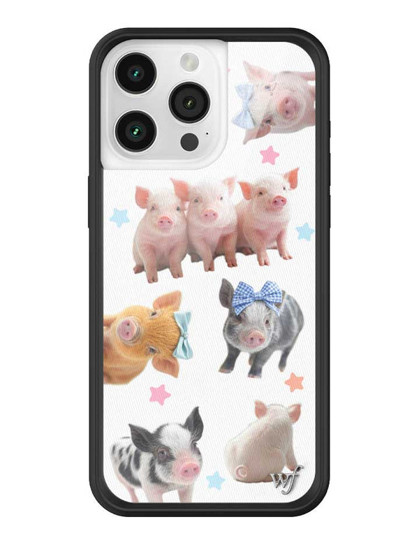 Wildflower iPhone case 15 Pro Max Little Piggies Animal Pink Cute