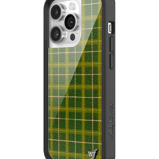 Wildflower iPhone case 14 Pro Olivia Neill Plaid Green Cute