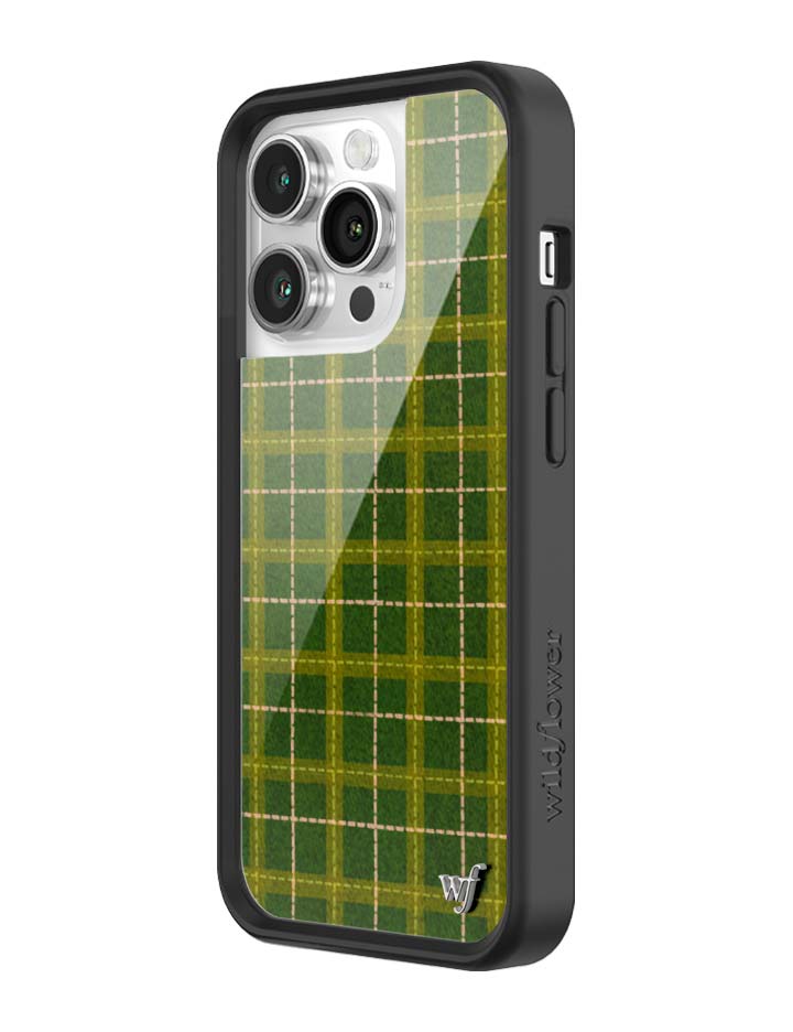 Wildflower iPhone case 14 Pro Olivia Neill Plaid Green Cute