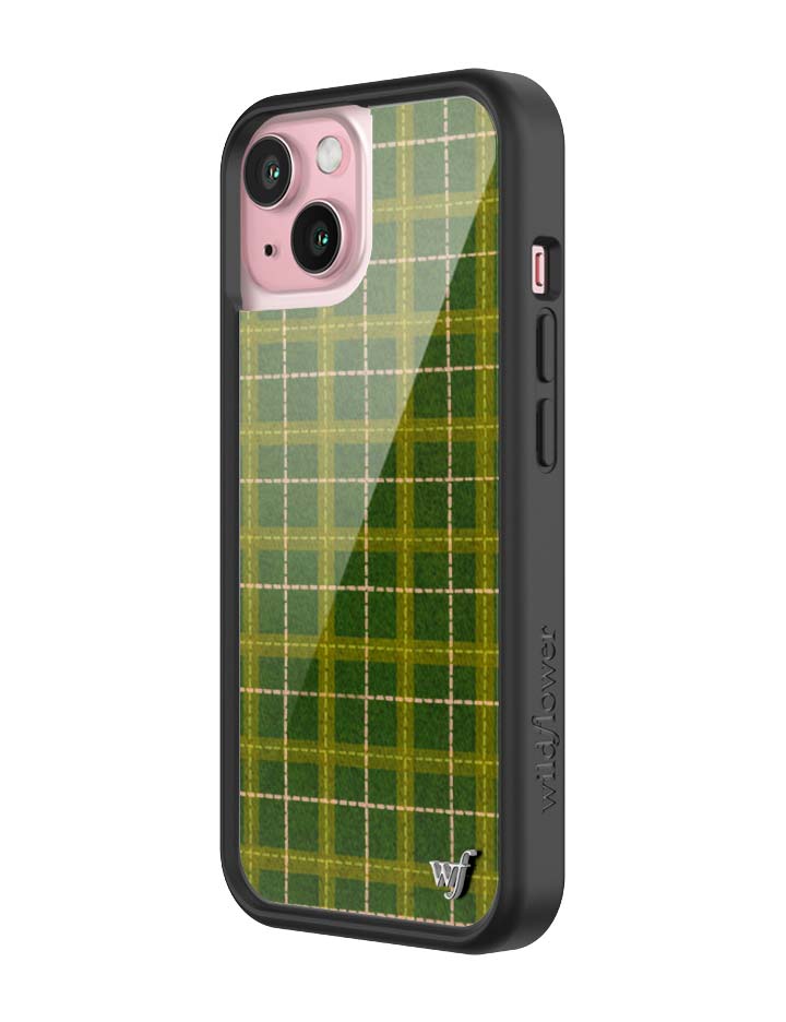 Wildflower iPhone case 15 Olivia Neill Plaid Green Cute