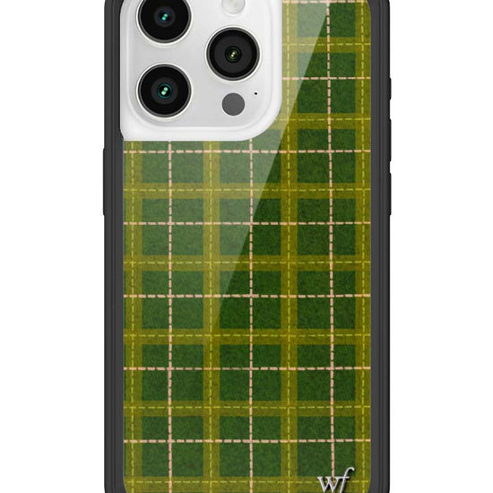 Wildflower iPhone case 15 Pro Olivia Neill Plaid Green Cute