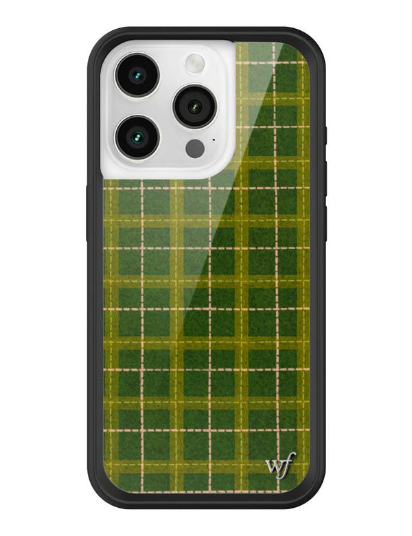 Wildflower iPhone case 15 Pro Olivia Neill Plaid Green Cute