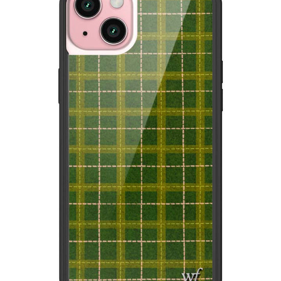 Wildflower iPhone case 15 Plus Olivia Neill Plaid Green Cute