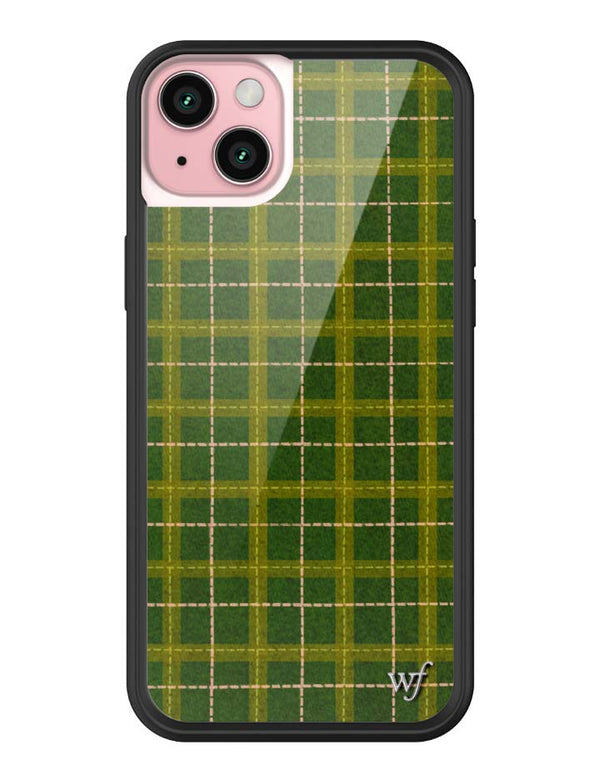 Wildflower iPhone case 15 Plus Olivia Neill Plaid Green Cute