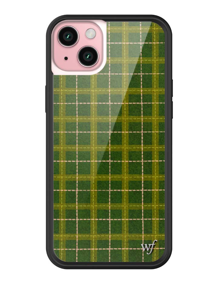 Wildflower iPhone case 15 Plus Olivia Neill Plaid Green Cute