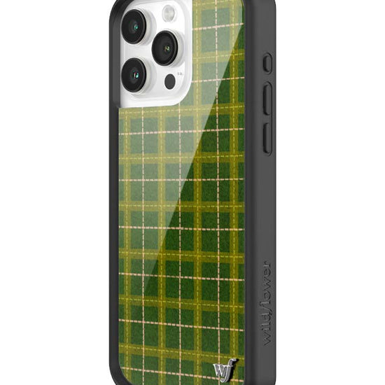 Wildflower iPhone case 15 Pro Max Olivia Neill Plaid Green Cute