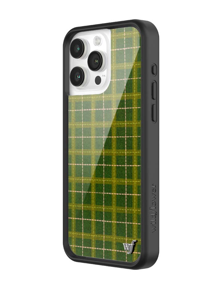 Wildflower iPhone case 15 Pro Max Olivia Neill Plaid Green Cute