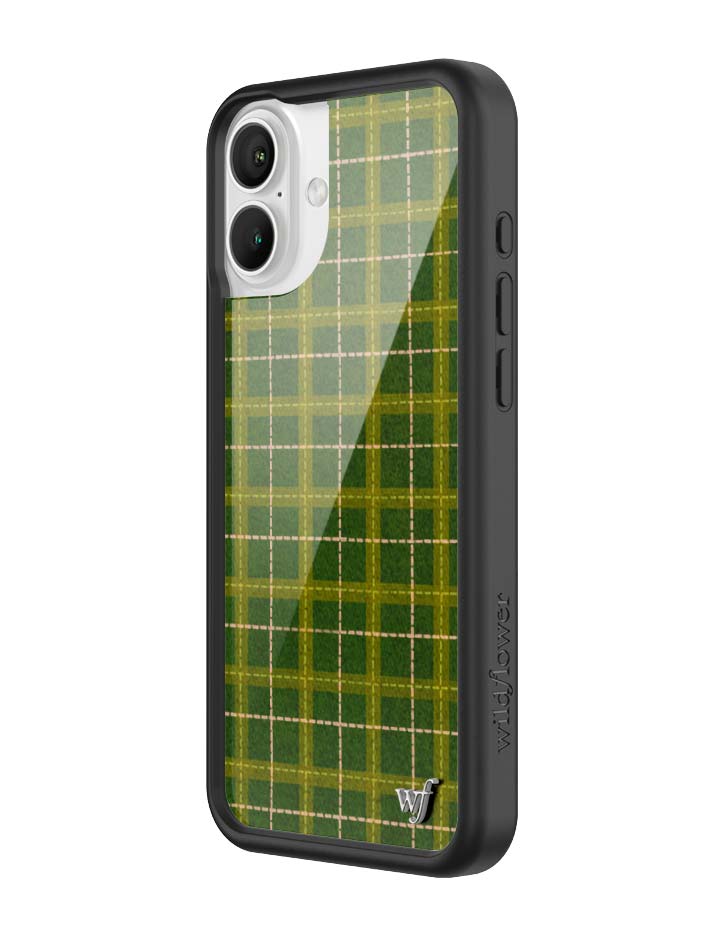 Wildflower iPhone case 16 Plus Olivia Neill Plaid Green Cute