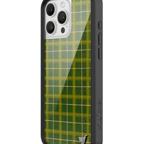 Wildflower iPhone case 16 Pro Max Olivia Neill Plaid Green Cute